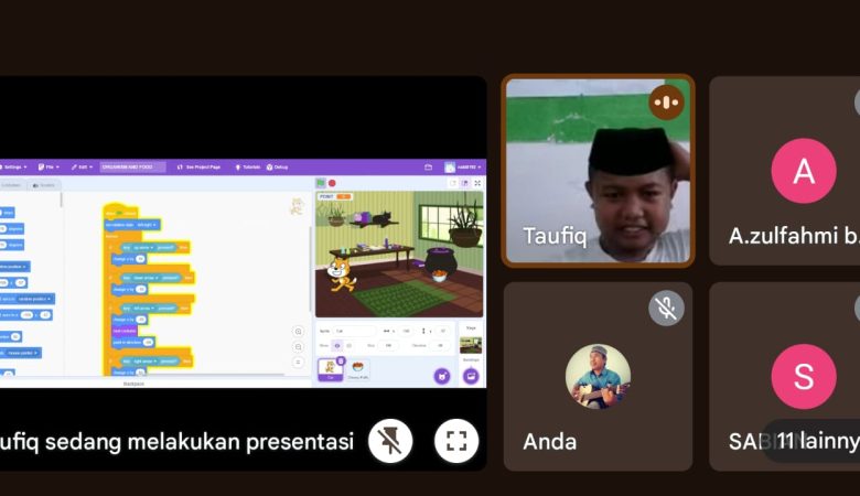 Santri Kelas 7A Tampilkan Karya Coding Perdana, Orang Tua Ikut Menyaksikan Lewat Google Meet